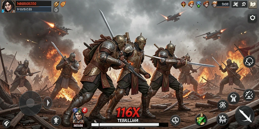 Tangkapan layar 116X menampilkan aksi seru dalam mode Battle Royale.