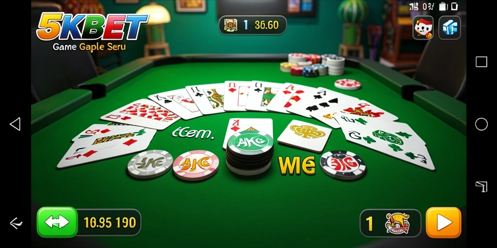 Tampilan menarik dan seru dalam permainan Gaple 55KBET.