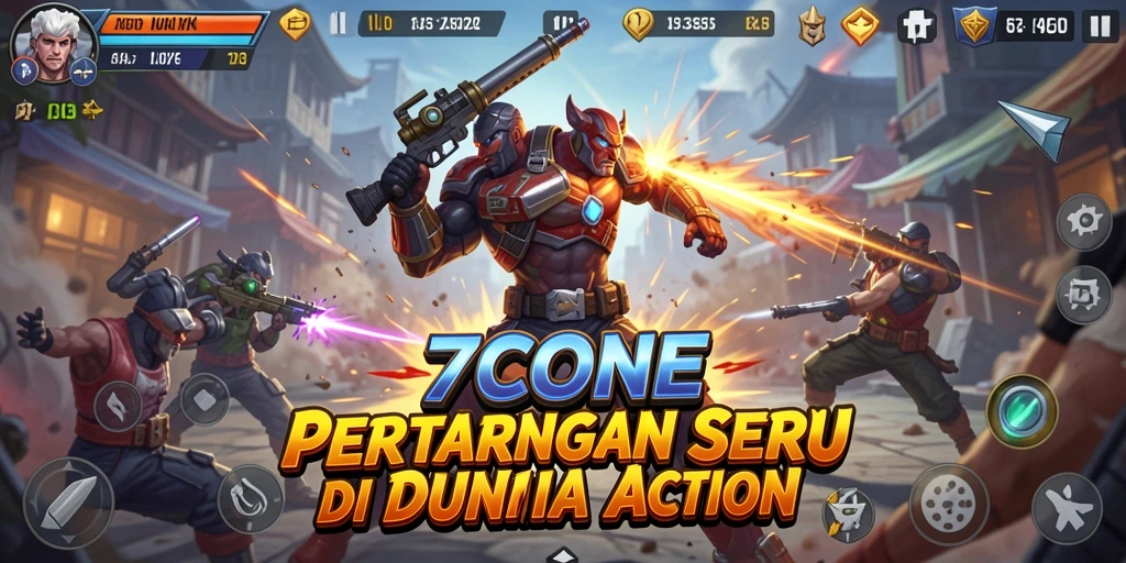 Tangkapan layar aksi mendebarkan dalam permainan 7CONE.