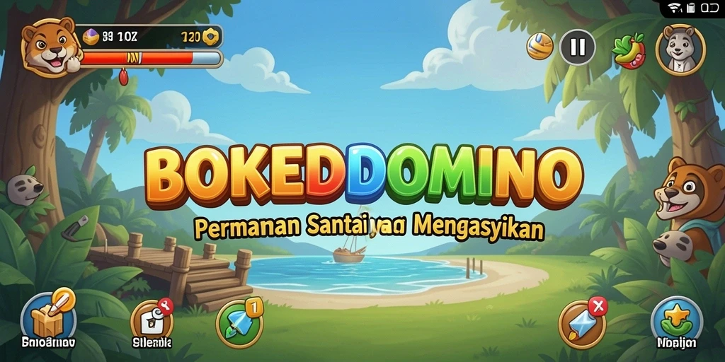 Tampilan gameplay <strong>BOKEDOMINO</strong> yang mengasyikkan dan penuh warna.