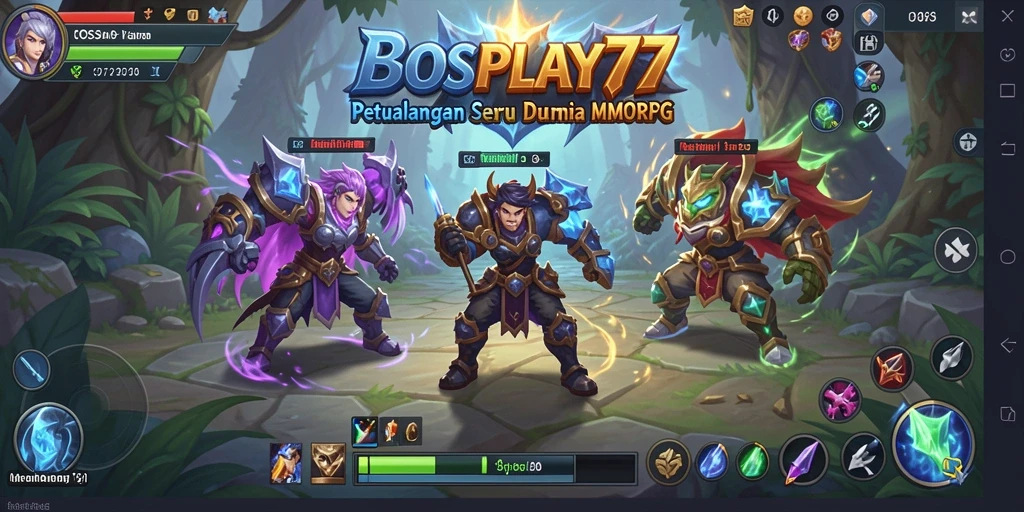 Gambaran tentang aksi seru gameplay dalam BOSPLAY77 MMORPG.