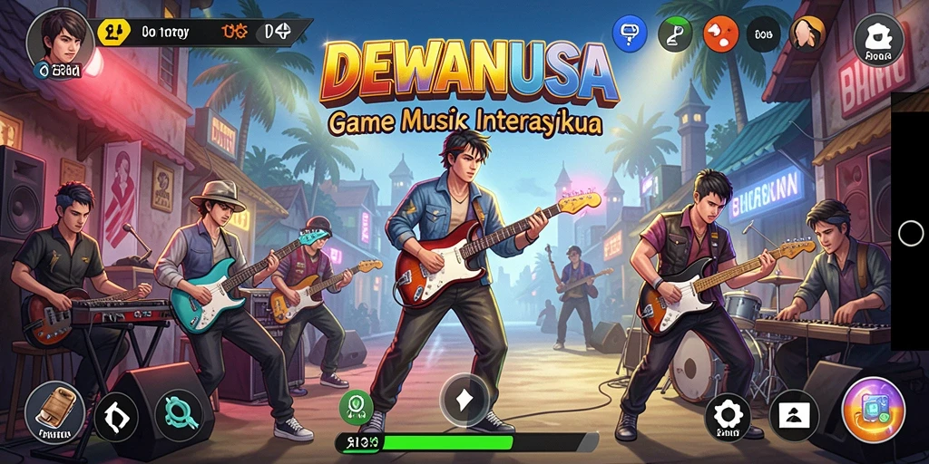 Tangkapan layar DEWANUSA menampilkan gameplay musik yang interaktif dan mengasyikkan.