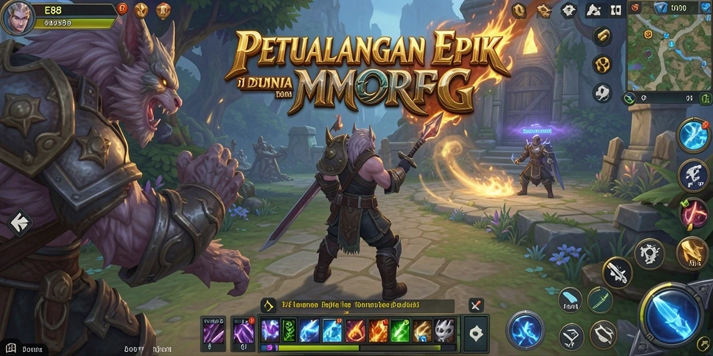 Tangkapan layar gameplay E88 yang menunjukkan aksi pertempuran menegangkan.