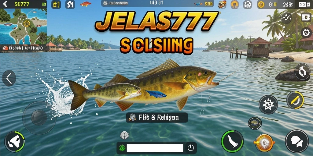 Tampilan aksi menangkap ikan dalam JELAS777 yang seru.