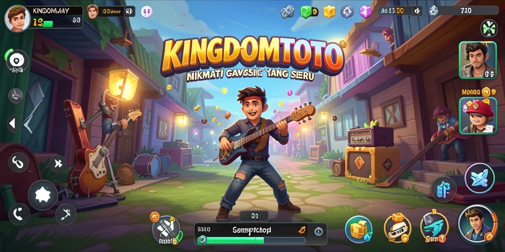 Screenshot KINGDOMTOTO menampilkan gameplay musik yang menarik dan interaktif.
