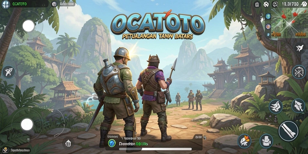 Screenshot gameplay OCATOTO menampilkan dunia terbuka yang luas dan indah.