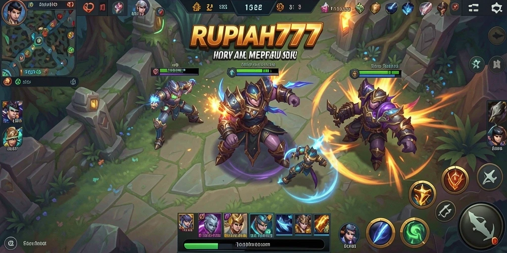 Tampilan gameplay intens dan strategi tim dalam RUPIAH777.