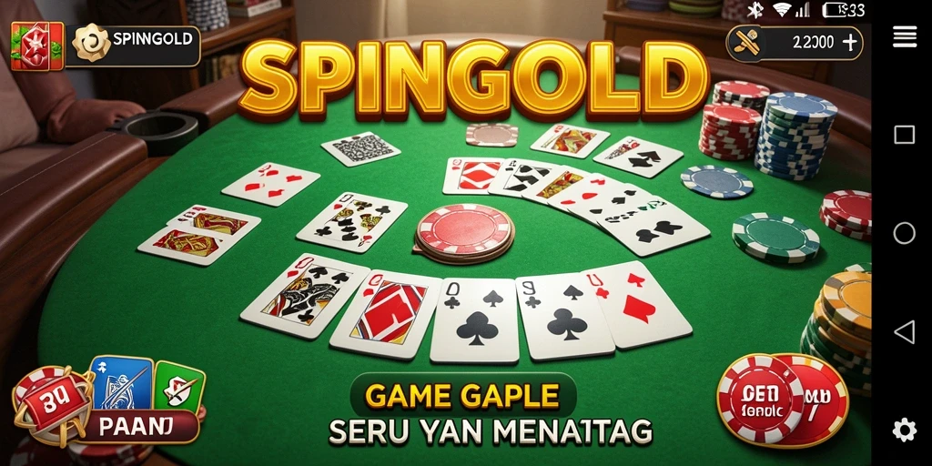 Tampilan gameplay SPINGOLD yang menampilkan keseruan permainan Gaple.