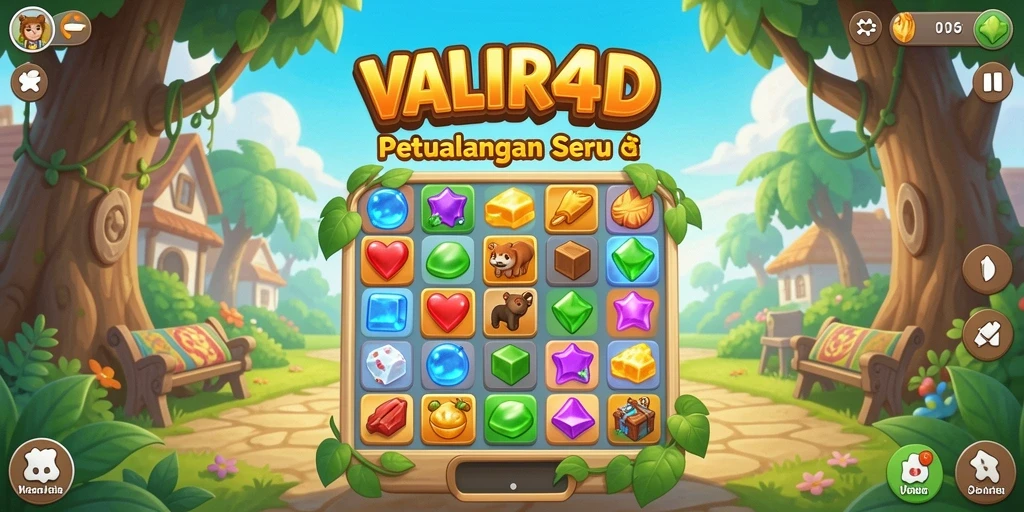 Screenshot utama menampilkan gameplay seru dari VALIR4D Match-3.